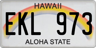 HI license plate EKL973