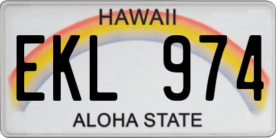 HI license plate EKL974
