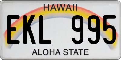 HI license plate EKL995