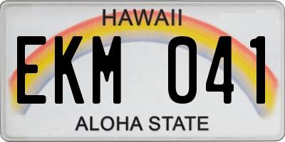 HI license plate EKM041