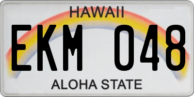 HI license plate EKM048