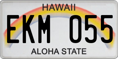 HI license plate EKM055