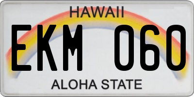 HI license plate EKM060