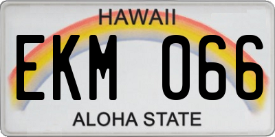 HI license plate EKM066