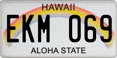 HI license plate EKM069