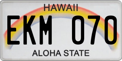 HI license plate EKM070