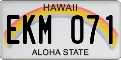 HI license plate EKM071