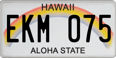 HI license plate EKM075
