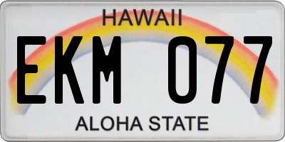 HI license plate EKM077