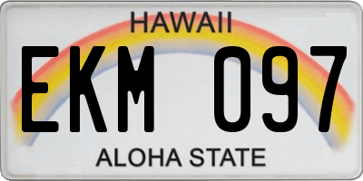 HI license plate EKM097