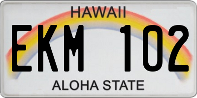 HI license plate EKM102