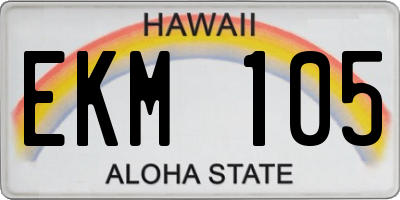 HI license plate EKM105
