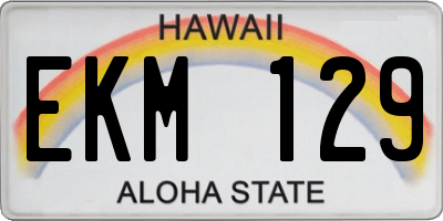 HI license plate EKM129
