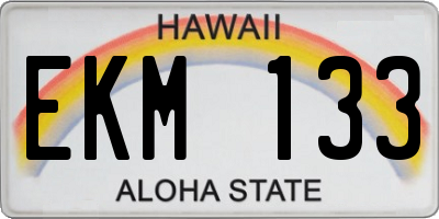 HI license plate EKM133