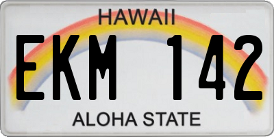 HI license plate EKM142