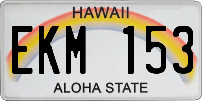 HI license plate EKM153