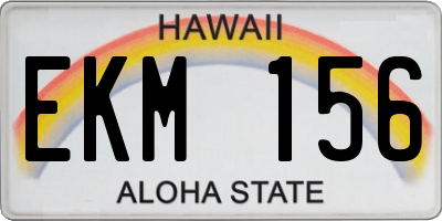 HI license plate EKM156