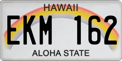 HI license plate EKM162