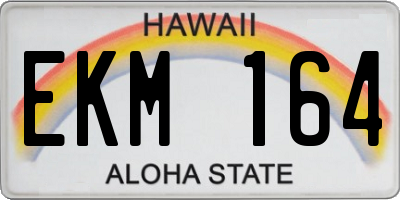 HI license plate EKM164