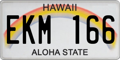 HI license plate EKM166
