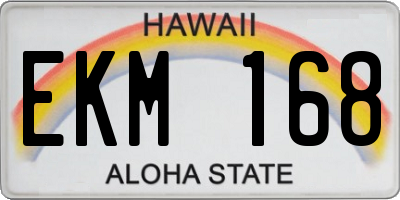 HI license plate EKM168
