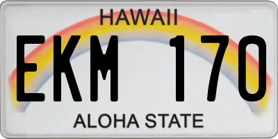 HI license plate EKM170