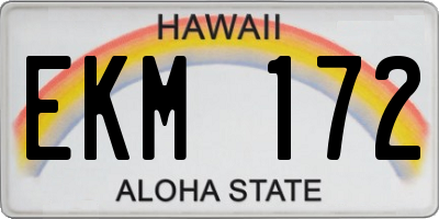 HI license plate EKM172