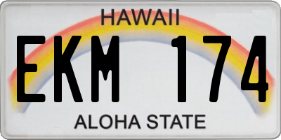 HI license plate EKM174
