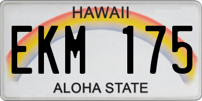 HI license plate EKM175
