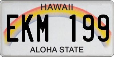 HI license plate EKM199