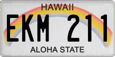 HI license plate EKM211