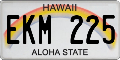 HI license plate EKM225