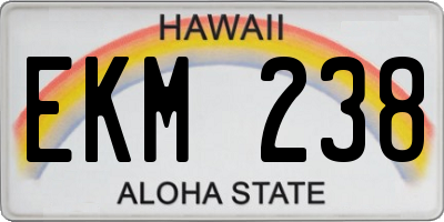 HI license plate EKM238