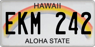 HI license plate EKM242