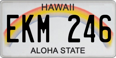 HI license plate EKM246
