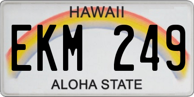 HI license plate EKM249