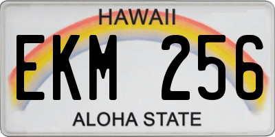 HI license plate EKM256