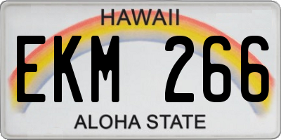 HI license plate EKM266