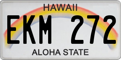 HI license plate EKM272