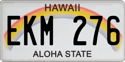 HI license plate EKM276