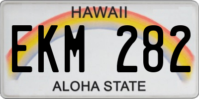 HI license plate EKM282