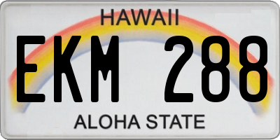 HI license plate EKM288
