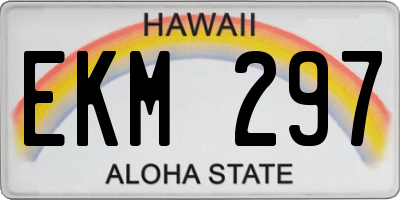 HI license plate EKM297