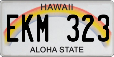 HI license plate EKM323