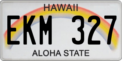 HI license plate EKM327