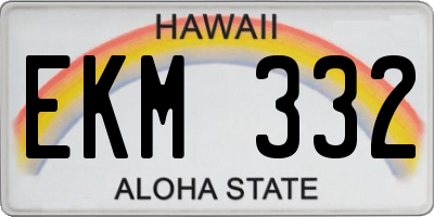 HI license plate EKM332