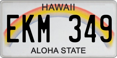 HI license plate EKM349