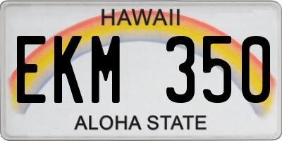HI license plate EKM350