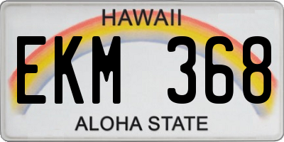 HI license plate EKM368