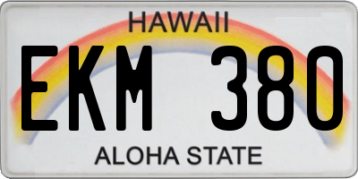 HI license plate EKM380